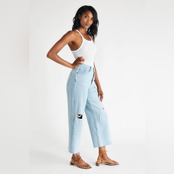 New ÉTICA Devon Wide Leg Crop Jean - Mohave River Size 26 - Picture 5 of 15